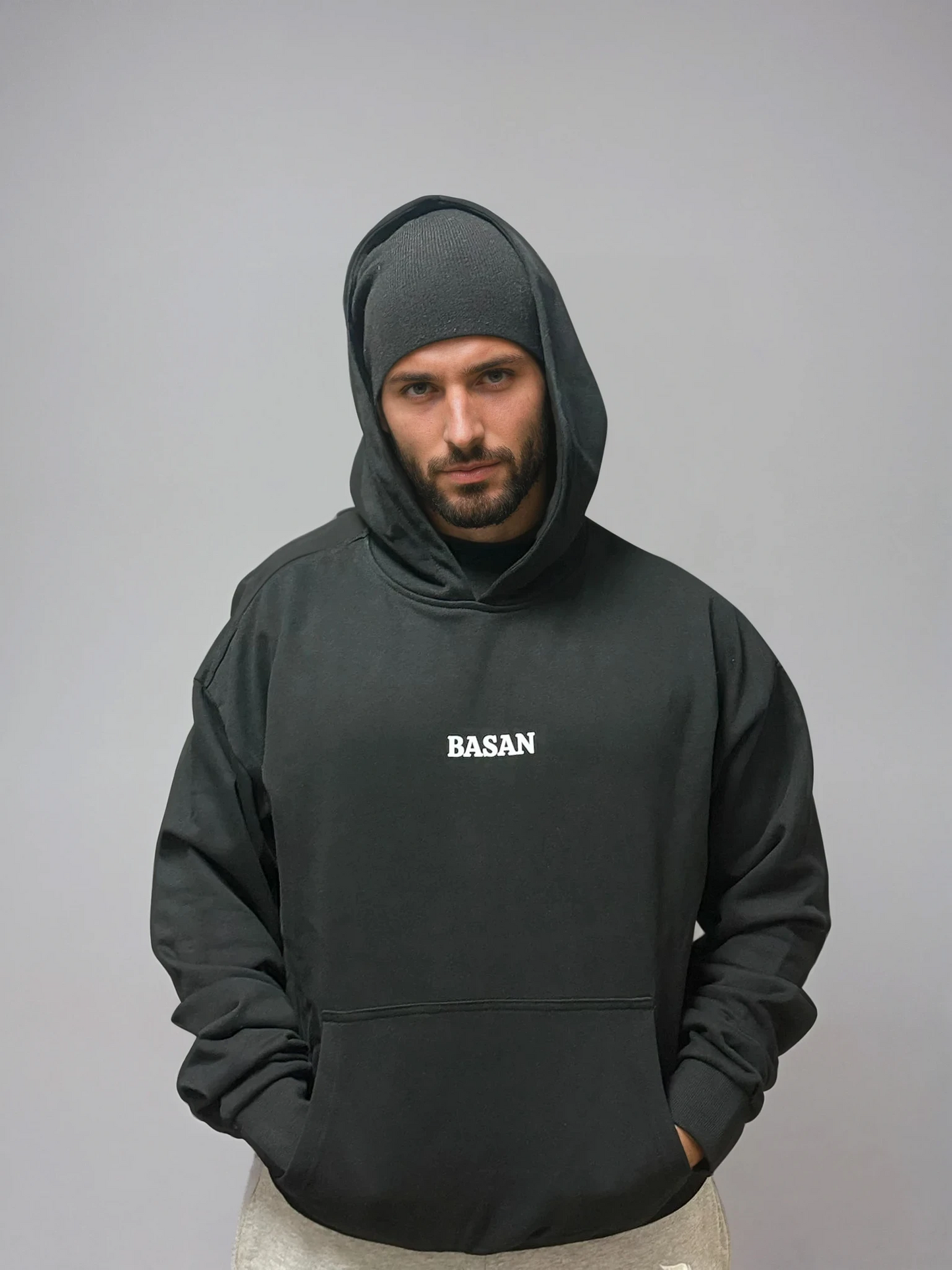 Basan majestic B Hoodie Black red - Basanstreetwear