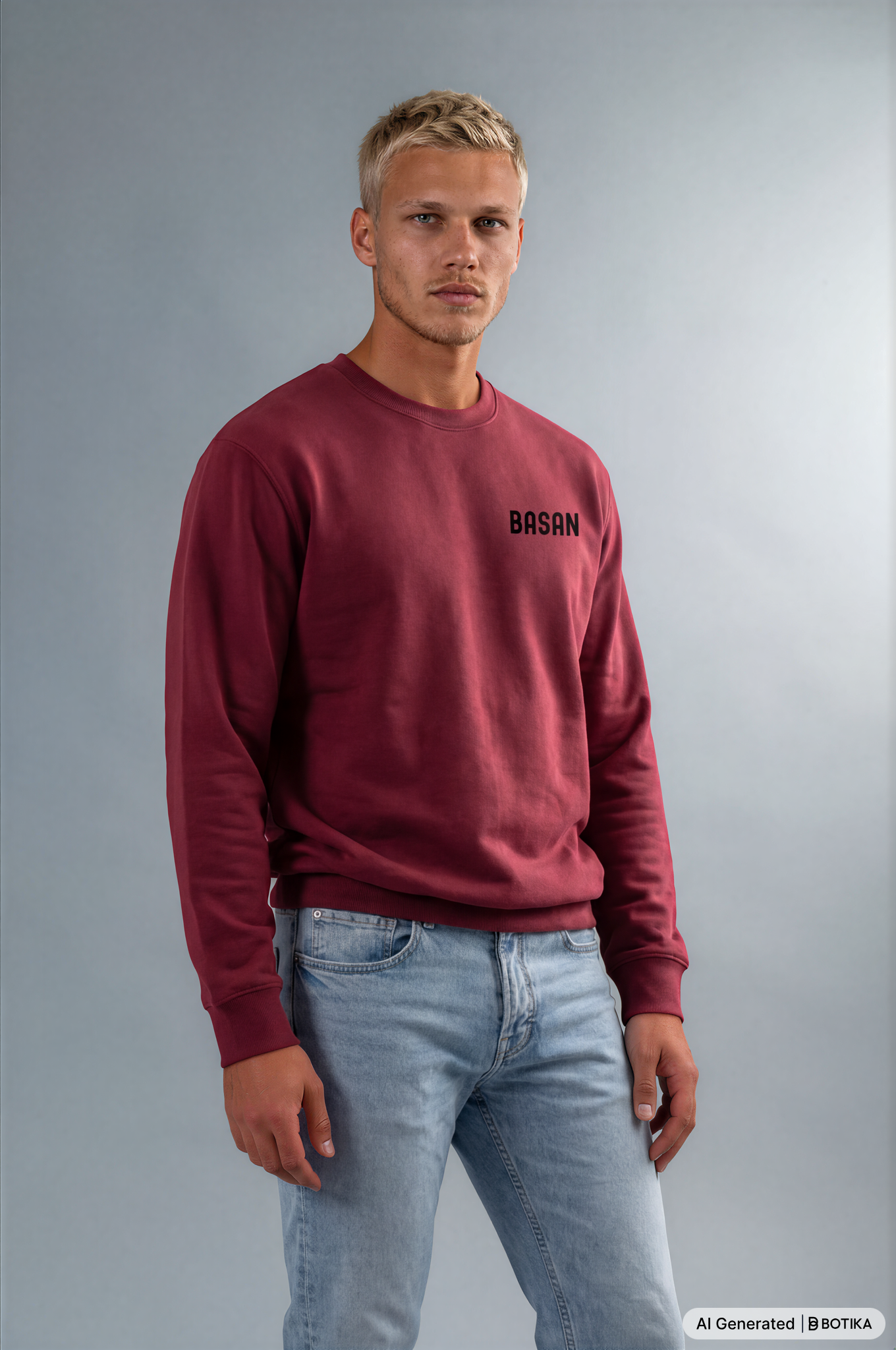 Basan Burgundy Sweatshirt - Basanstreetwear