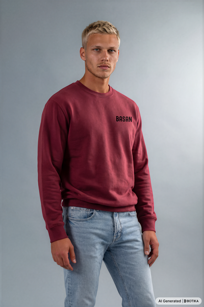 Basan Burgundy Sweatshirt - Basanstreetwear