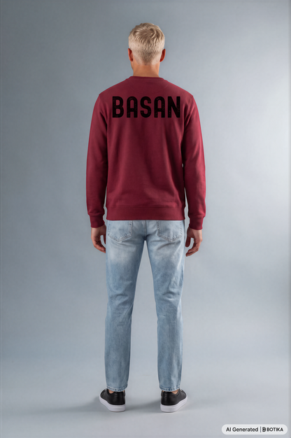 Basan Burgundy Sweatshirt - Basanstreetwear