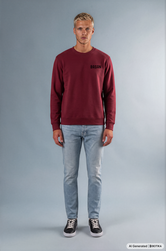 Basan Burgundy Sweatshirt - Basanstreetwear