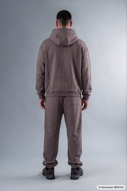 Fluffy ZIP Hoodie grey - Basanstreetwear