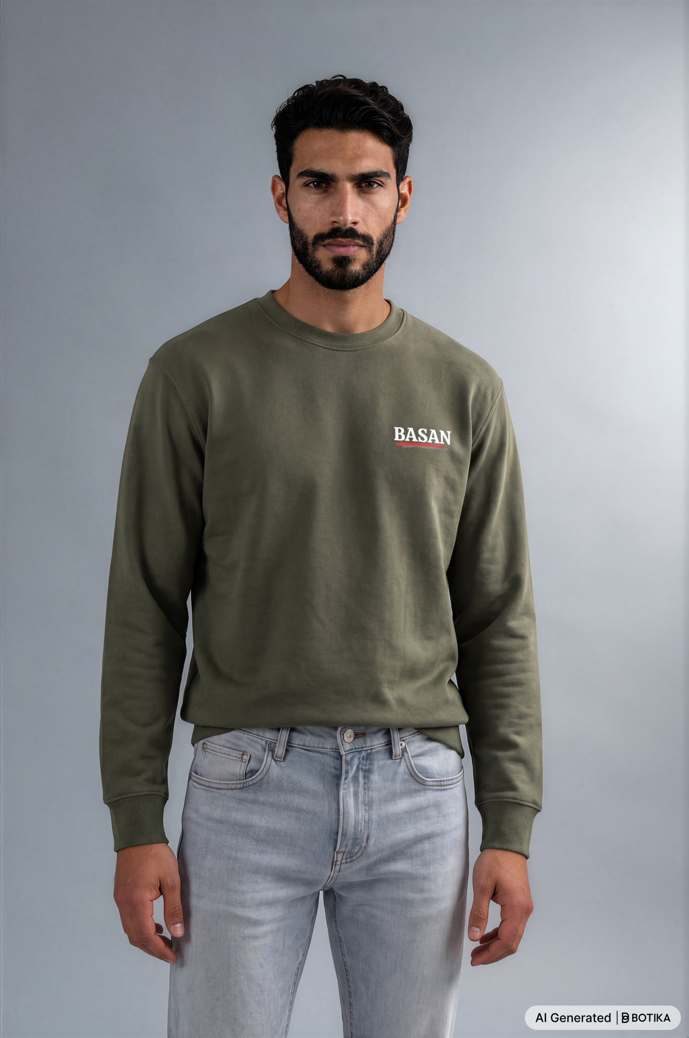 Basan Khaki Sweatshirt - Basanstreetwear