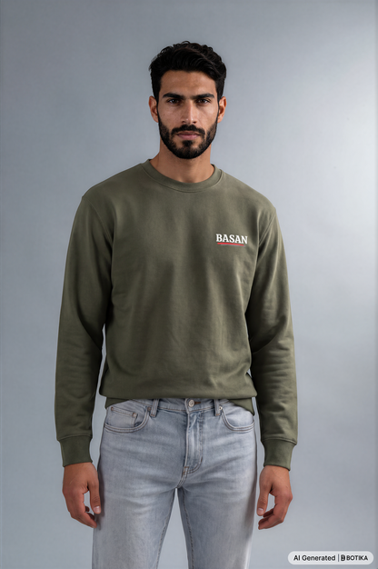 Basan Khaki Sweatshirt - Basanstreetwear