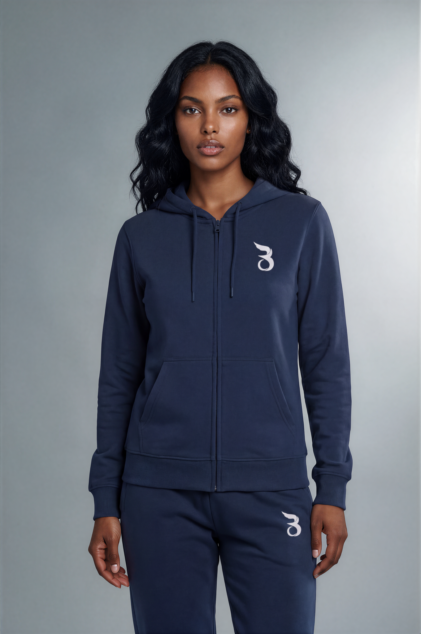 Basan Navy Zipper