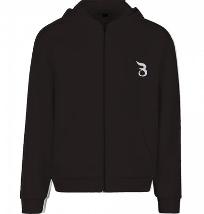 Fluffy Zip Hoodie Black - Basanstreetwear