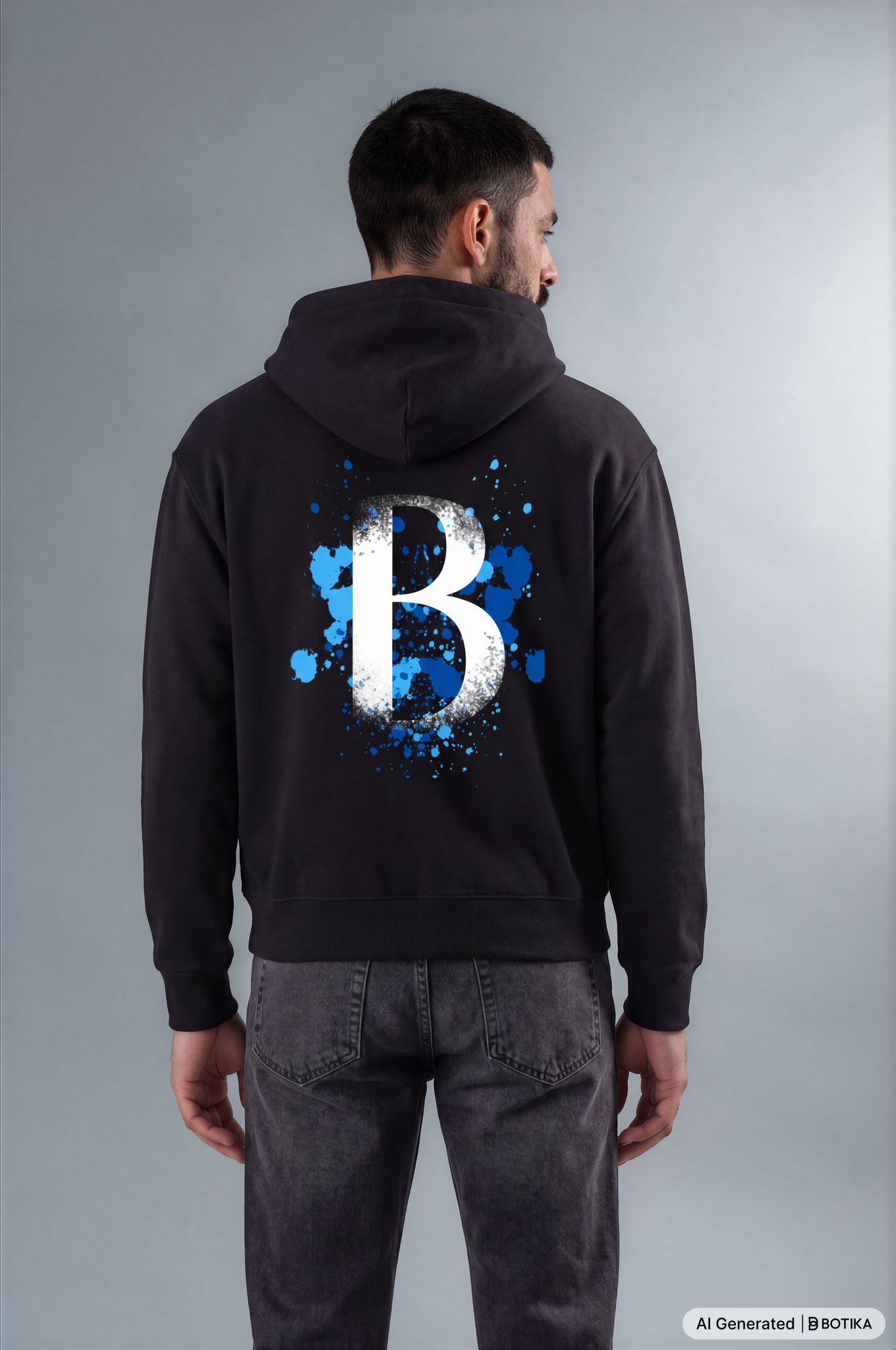 Basan majestic B Hoodie Black Blue - Basanstreetwear