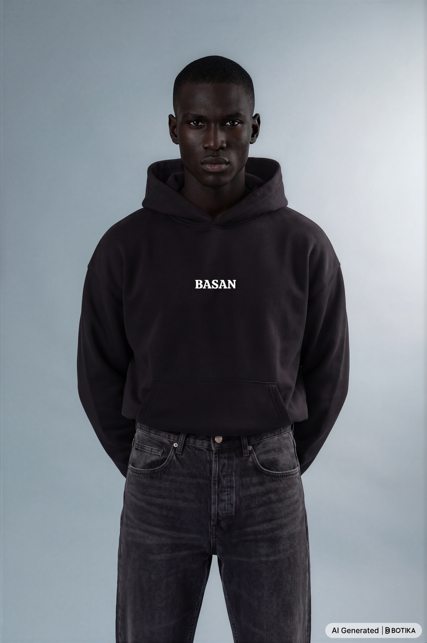 Basan majestic B Hoodie Black red - Basanstreetwear