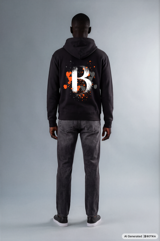 Basan majestic B Hoodie Black red - Basanstreetwear