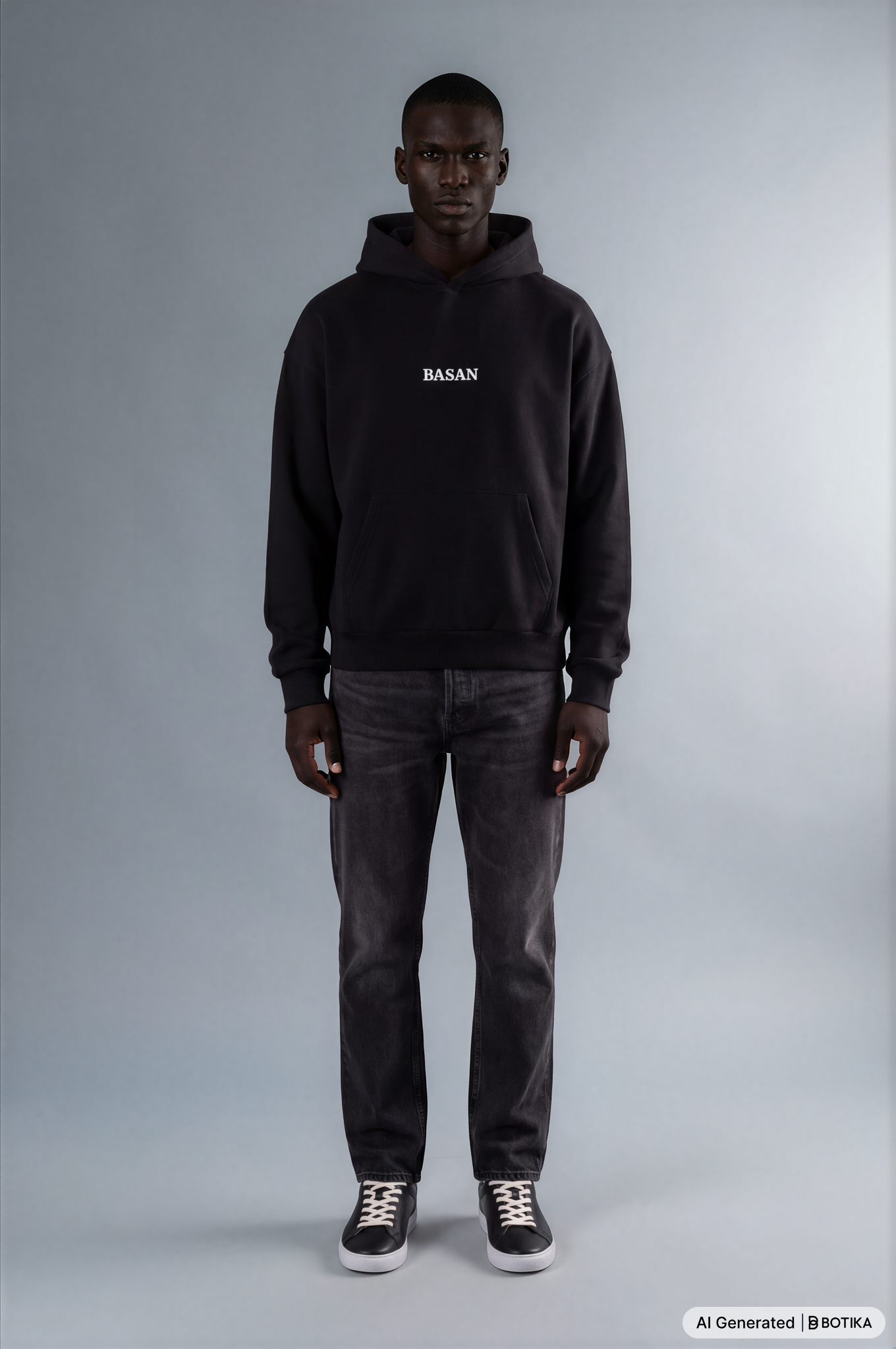 Basan majestic B Hoodie Black red - Basanstreetwear