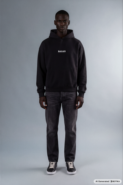 Basan majestic B Hoodie Black red - Basanstreetwear