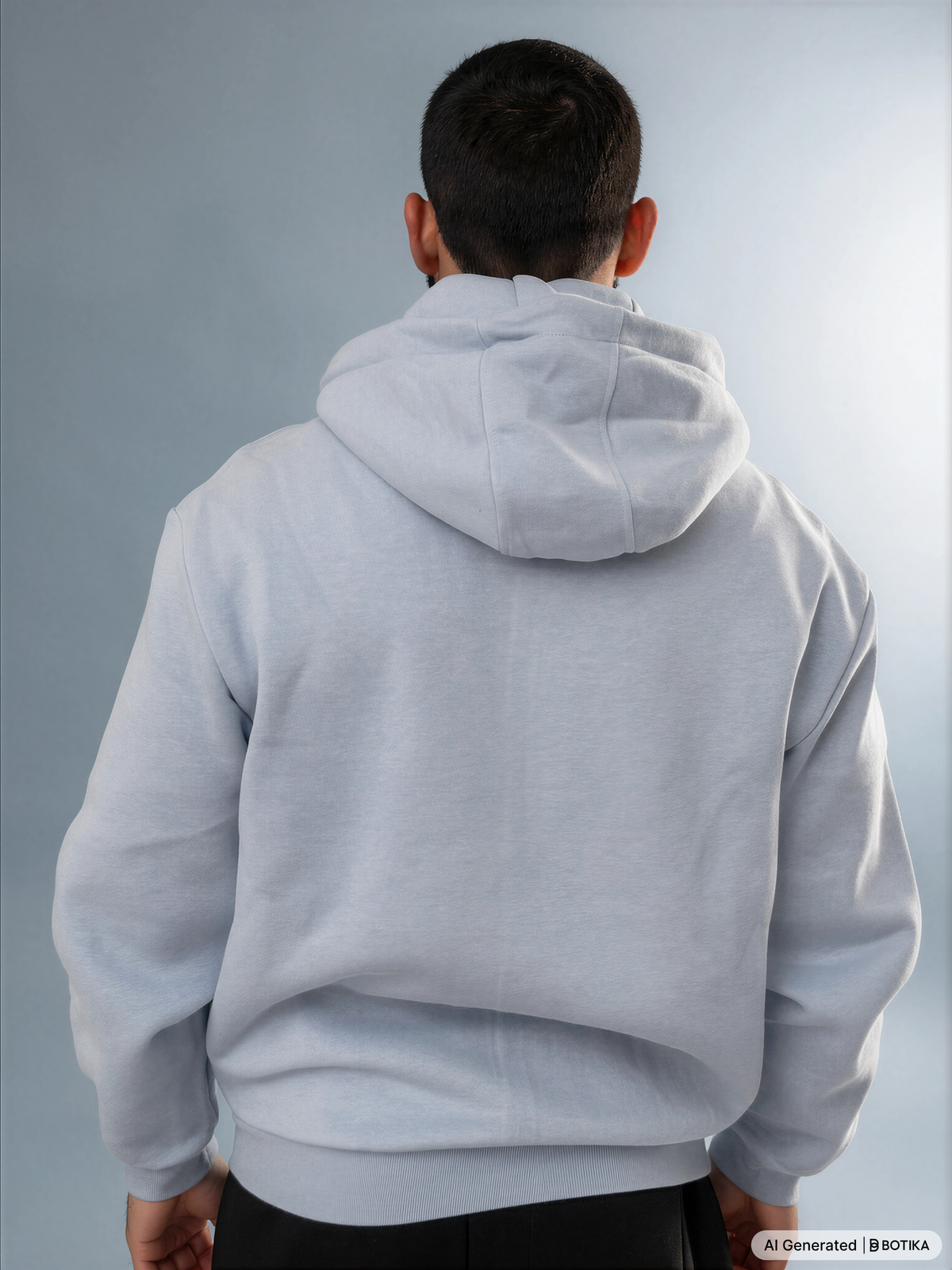 Fluffy zip hoodie powder blue - Basanstreetwear