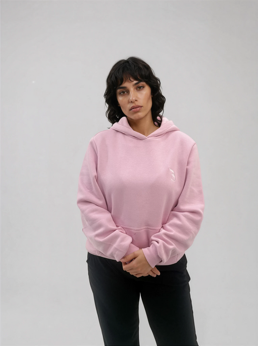 Basan ladies fluffy hoodie pink - Basanstreetwear