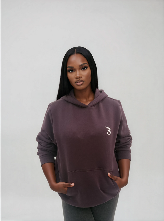 Basan ladies fluffy hoodie Purple - Basanstreetwear