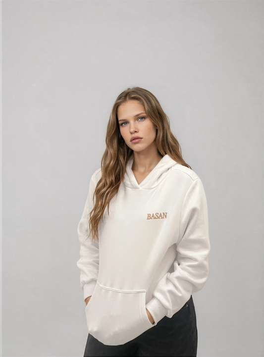 Basan Snake & Rose White hoodie - Basanstreetwear