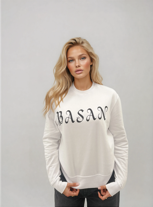 Basan Women Sweatshirt White - Basanstreetwear