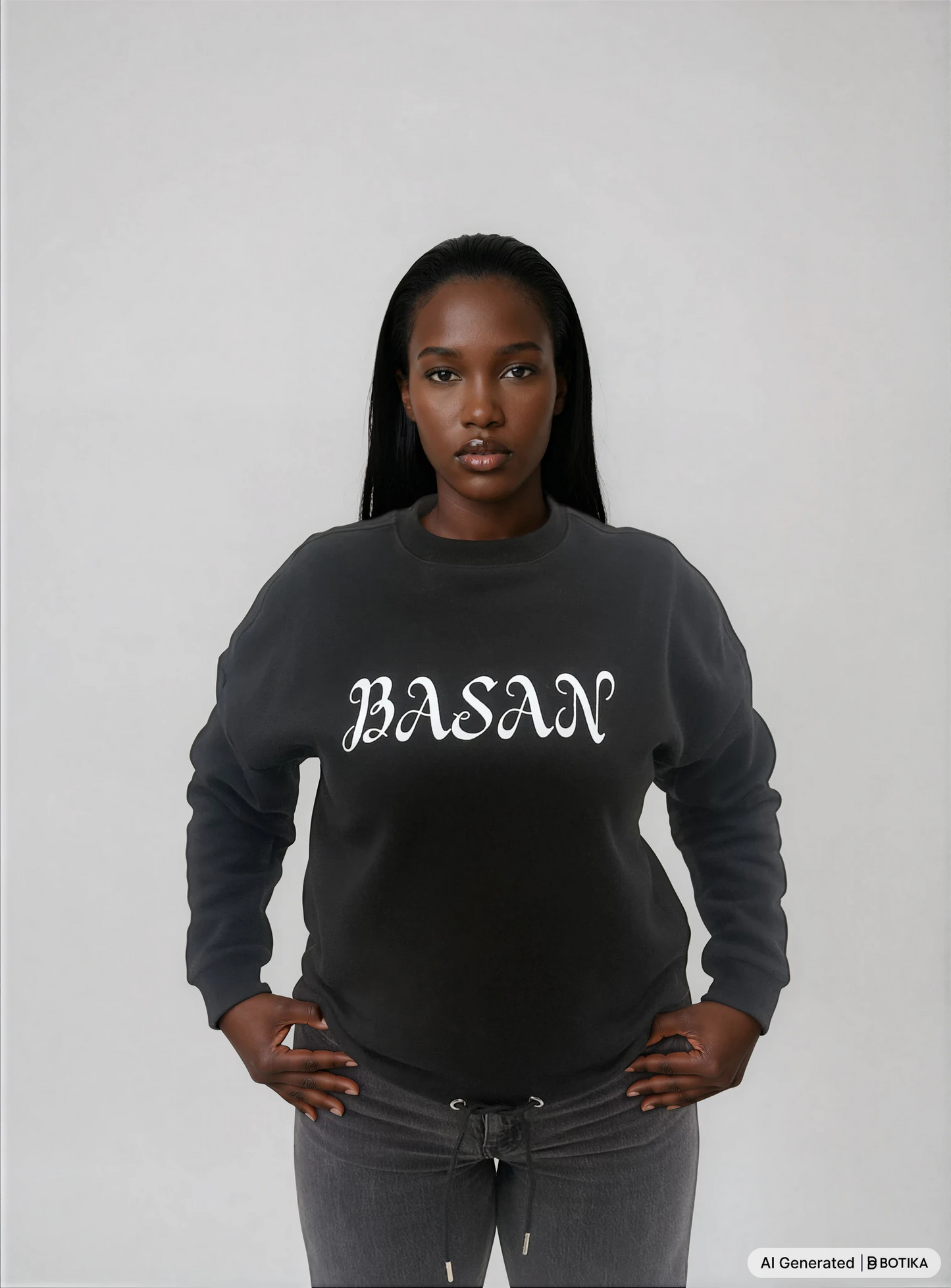 Basan Ladies Oversize Sweatshirt ,,AEOU'' - Basanstreetwear
