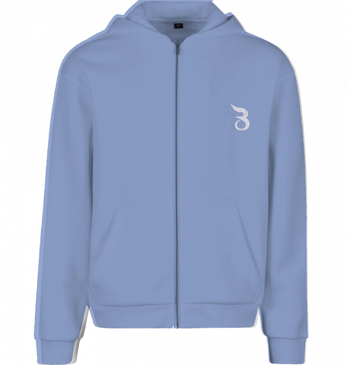 Fluffy zip hoodie powder blue - Basanstreetwear