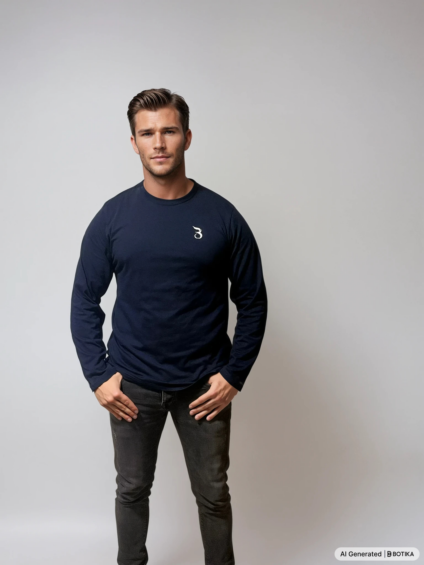Basan Longsleeve Navy Blue - Basanstreetwear