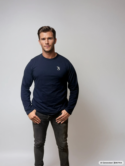 Basan Longsleeve Navy Blue - Basanstreetwear